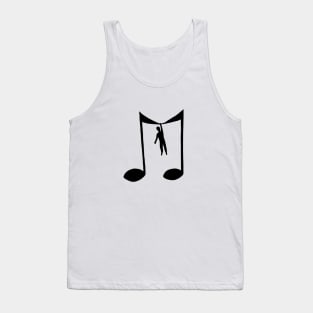 Man hanging on a musical note Tank Top